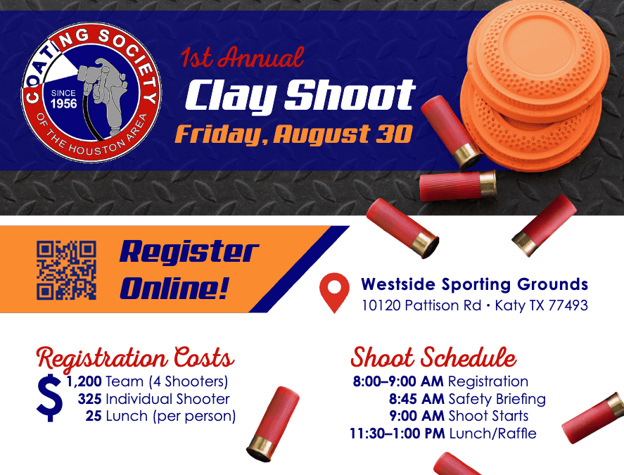 Register Now for the Houston Coatings Society Sporting Clays Tournament August 30, 2024