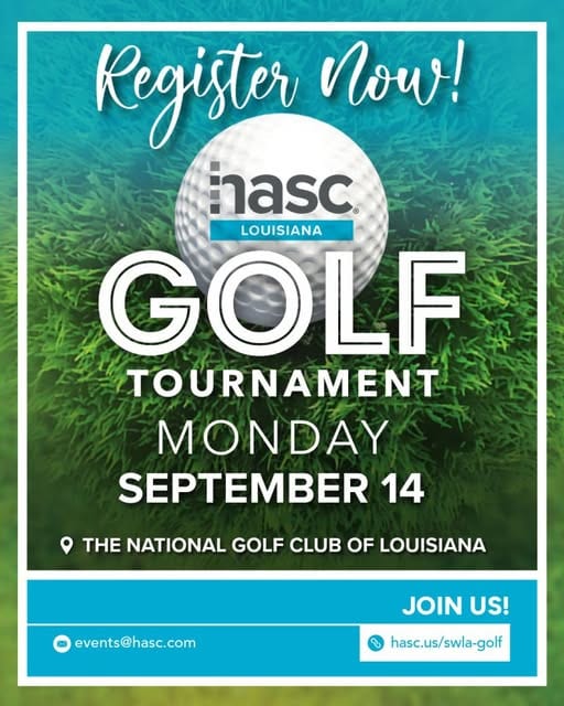 Register Now for the 2026 HASC Louisiana Southwest Louisiana Golf Tournament – Sept 14, 2026 – Westlake, LA