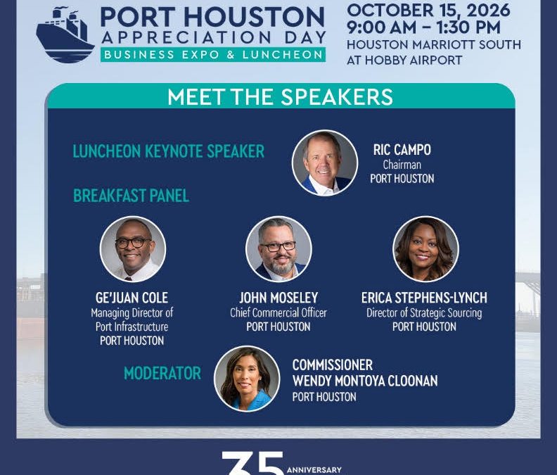 Register Now for the 2026 Port Houston Appreciation Luncheon & Business Expo – Oct 15, 2026 – Houston, TX