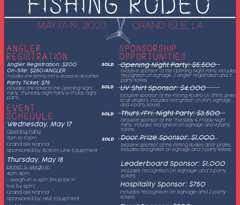ABC Louisiana Fishing Rodeo May 17-19, Grand Isle, LA