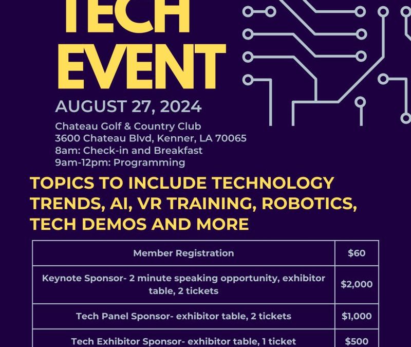 Register Today for the Associated Builders and Contractors Louisiana Tech Event on August 27th, 2024 ~ Kenner, LA