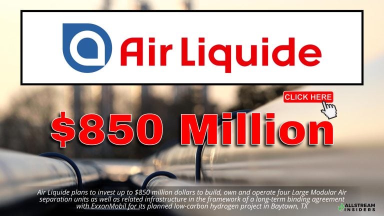 $850 Million: Decarbonization: Air Liquide selected to invest up to $850 MUSD in largest low-carbon oxygen production in the Americas