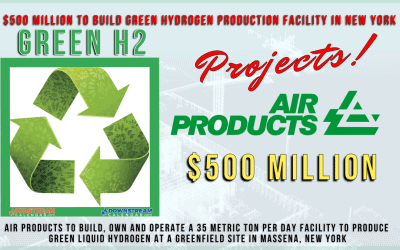 Air Products to Invest About $500 Million to Build Green Hydrogen Production Facility in New York