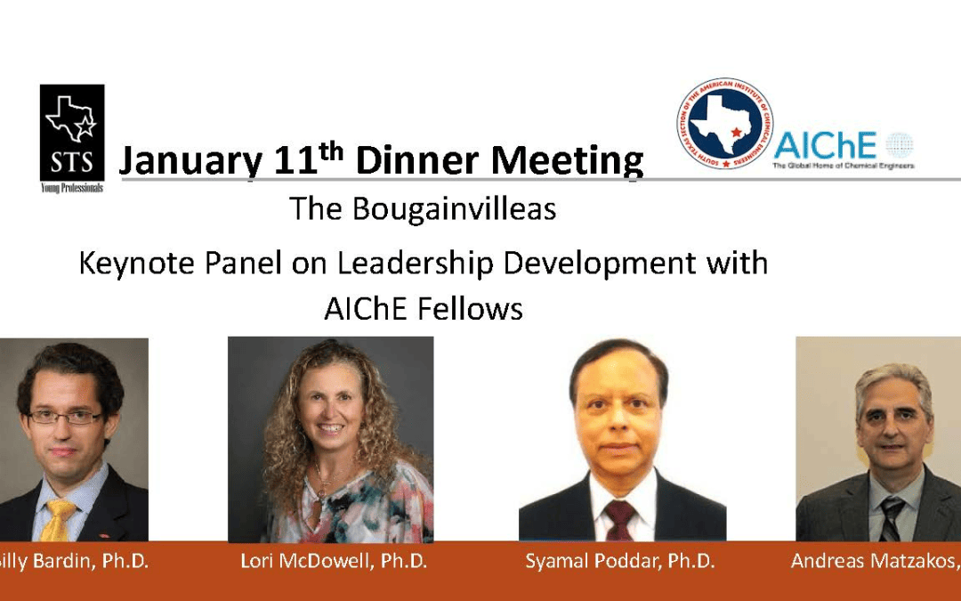 Register Now for the STS AIChE January 11th 2024 Monthly Dinner Meeting – Houston