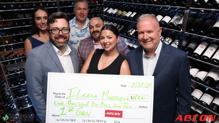 Giving Back : Purpose Led Business Networking at Allstream Executive Meetups – $1,000 Donation to 1st Gen Student