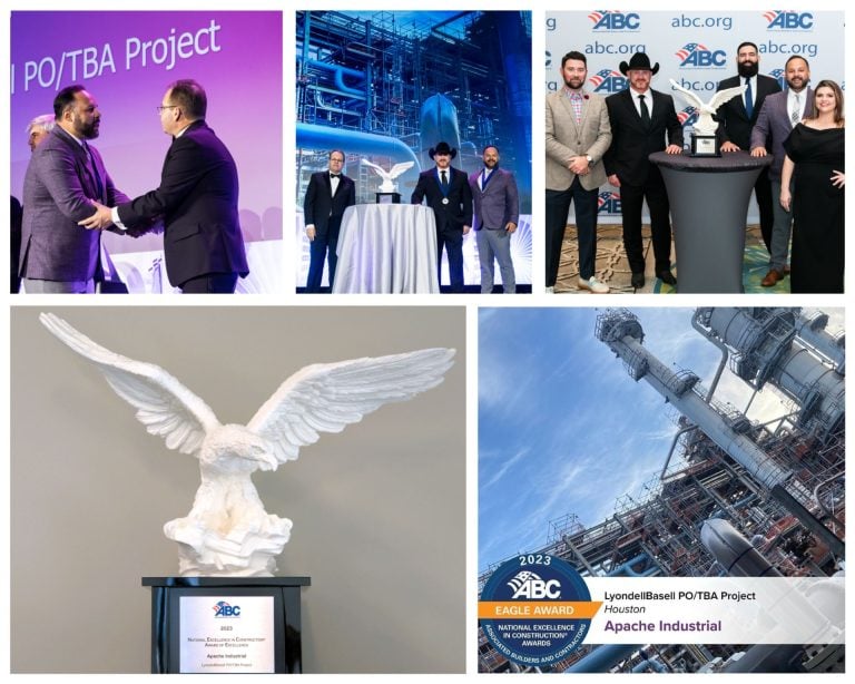 Apache Industrial Receives 2024 Eagle Award at the 34th Annual Excellence in Construction® gala for the contribution to the LyondellBasell PO/TBA project
