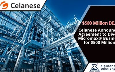 Celanese Announces Agreement to Divest Micromax® Business for $500 Million