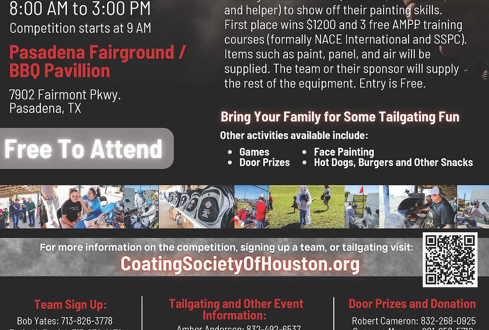 Register Now for the Coating Society of Houston 2026  37th Annual Phil Mueller Memorial Painters Competition – March 21, 2025 – Pasadena, TX