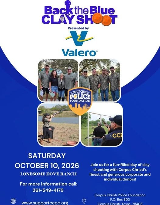 Register Now for the Corpus Christi Police Foundation 9th Annual Back the Blue Clay Shoot – Oct 10, 2026 – Southlake, TX