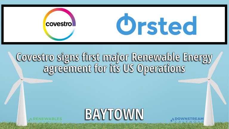 June 5: Covestro signs first major renewable energy agreement for its US operations – Baytown, TX