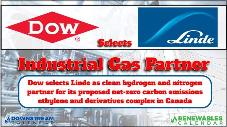 Dow selects Linde as clean hydrogen and nitrogen partner for its proposed net-zero carbon emissions ethylene and derivatives complex in Canada