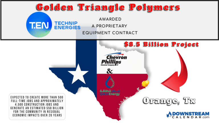12/21 Downstream News: Technip Energies Awarded a Proprietary Equipment Contract by Chevron Phillips Chemical and QatarEnergy for the Golden Triangle Polymers Ethane Cracker