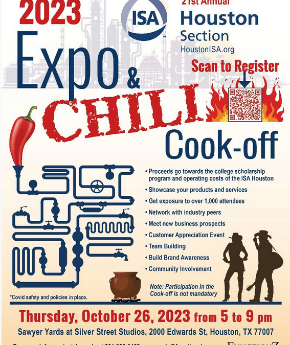 FREE TO ATTEND: Registration is open for the ISA Expo & Chili Cook Off October 26, 2023 – Houston