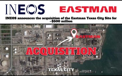9/28: INEOS announces the acquisition of the Eastman Texas City Site for ~$500 million