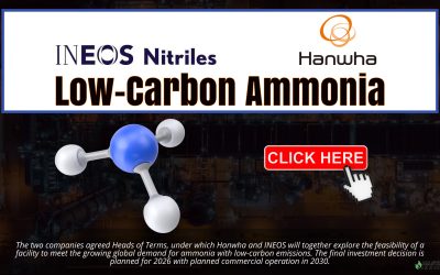 Hanwha and INEOS agree Heads of Terms to study a low-carbon ammonia facility in the USA.