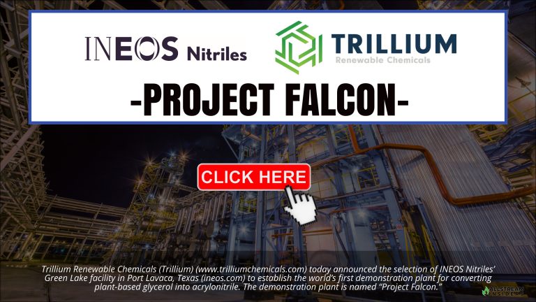 “PROJECT Falcon”: Trillium Renewable Chemicals Selects INEOS Green Lake for World’s First Demonstration Plant for Sustainable Acrylonitrile Production