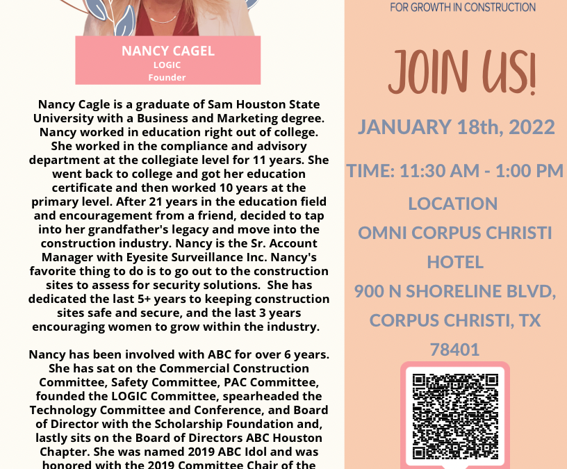 Register Now for LOGIC Ladies Operating for Growth in Construction 1/18 – Corpus Christi