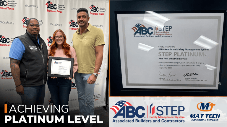 Mat Tech Industrial Services Earns ABC STEP Platinum Award for Elite Safety Performance and Operational Excellence