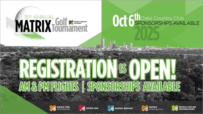 Register Now for the Matrix Service 15th Annual Golf Tournament – October 6, 2025 – Tulsa, OK