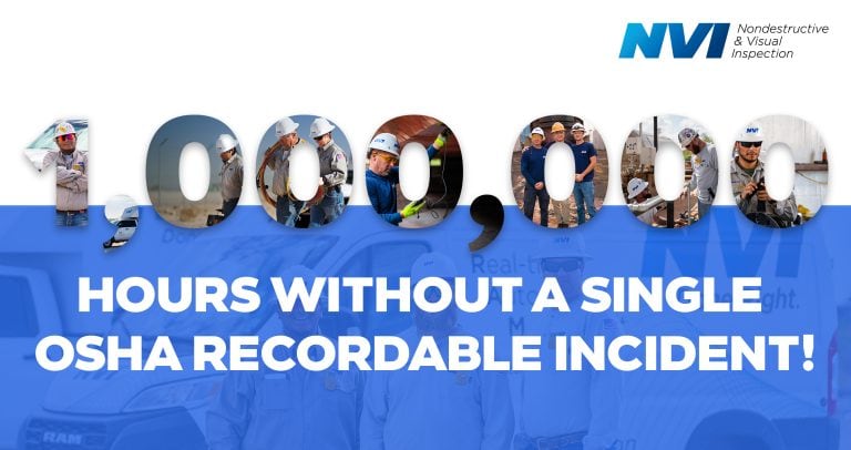 NVI surpasses 1 million hours without a single OSHA recordable incident!