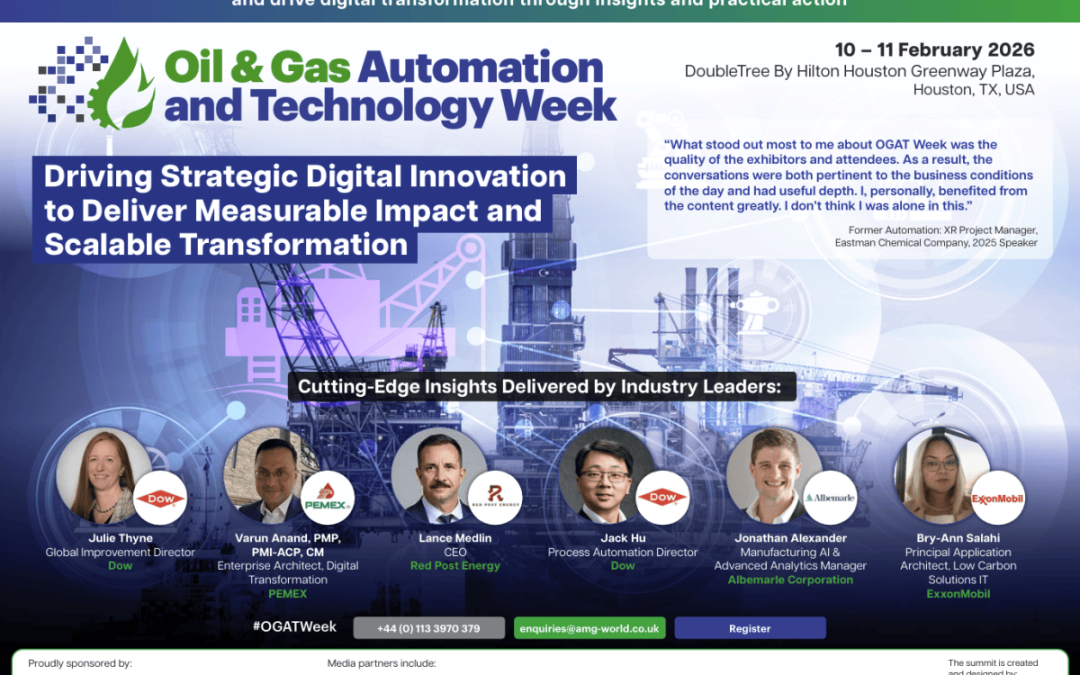 OGAT 2026 : Oil & Gas Automation & Technology Week Feb 10-11, 2026 – Houston- 15% Discount Code