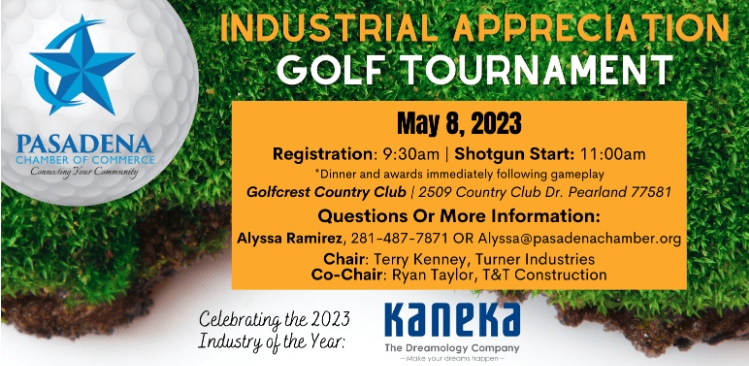 Sold Out – Pasadena Chamber of Commerce Industrial Appreciation Golf Tournament May 8, 2023 – Pearland, TX