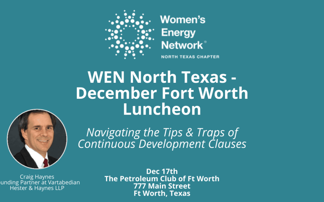 Register now for Women’s Energy Network North Texas Luncheon Dec 17, 2025-Ft Worth