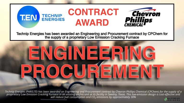 Technip Energies awarded a proprietary equipment contract by Chevron Phillips Chemical for the first complete implementation of the low-CO2 cracking furnace technology