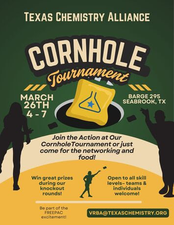 Register Now for the Texas Chemistry Alliance (TCA) 2026 Houston FREEPAC Cornhole Tournament – March 26, 2026 – Searbook, TX