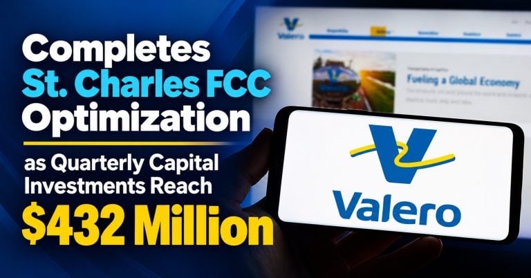 Valero Completes St. Charles FCC Optimization as Quarterly Capital Investments Reach $432 Million