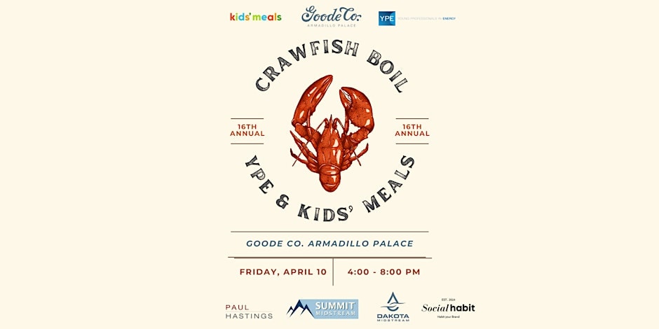 Register Now for the Young Professionals in Energy YPE Houston & Kids’ Meals Crawfish Boil & Concert – April 10, 2026 – Houston, TX
